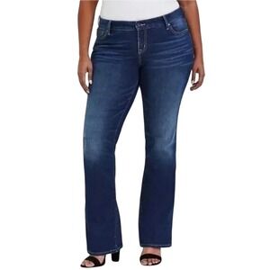 Torrid Women Denim Relaxed Boot Jeans Dark Wash Plus Size 18R